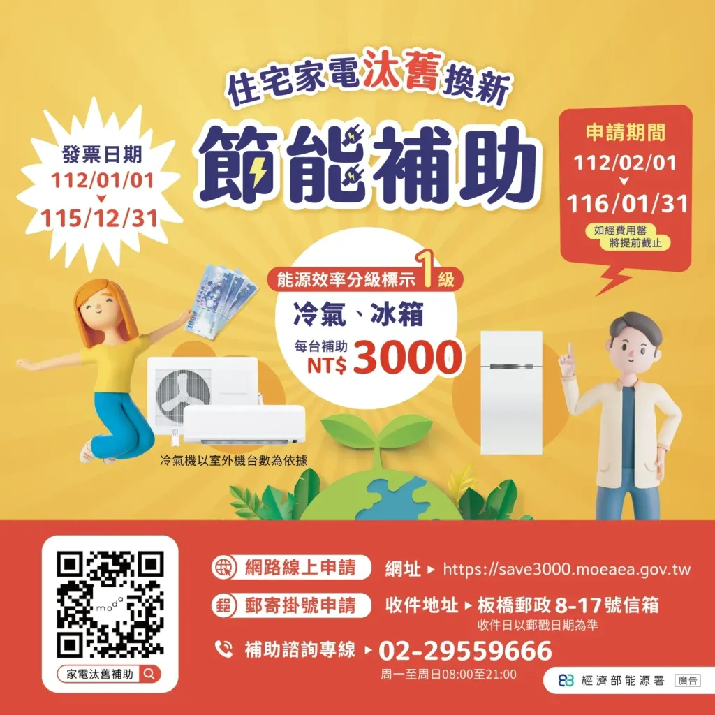 汰舊換新節能補助申請期間