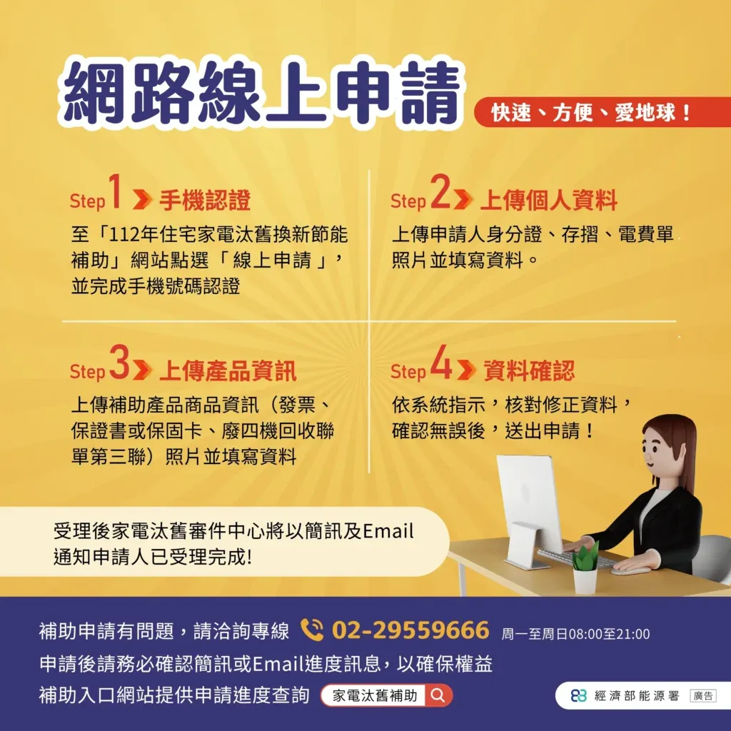 汰舊換新節能補助網路線上申請步驟